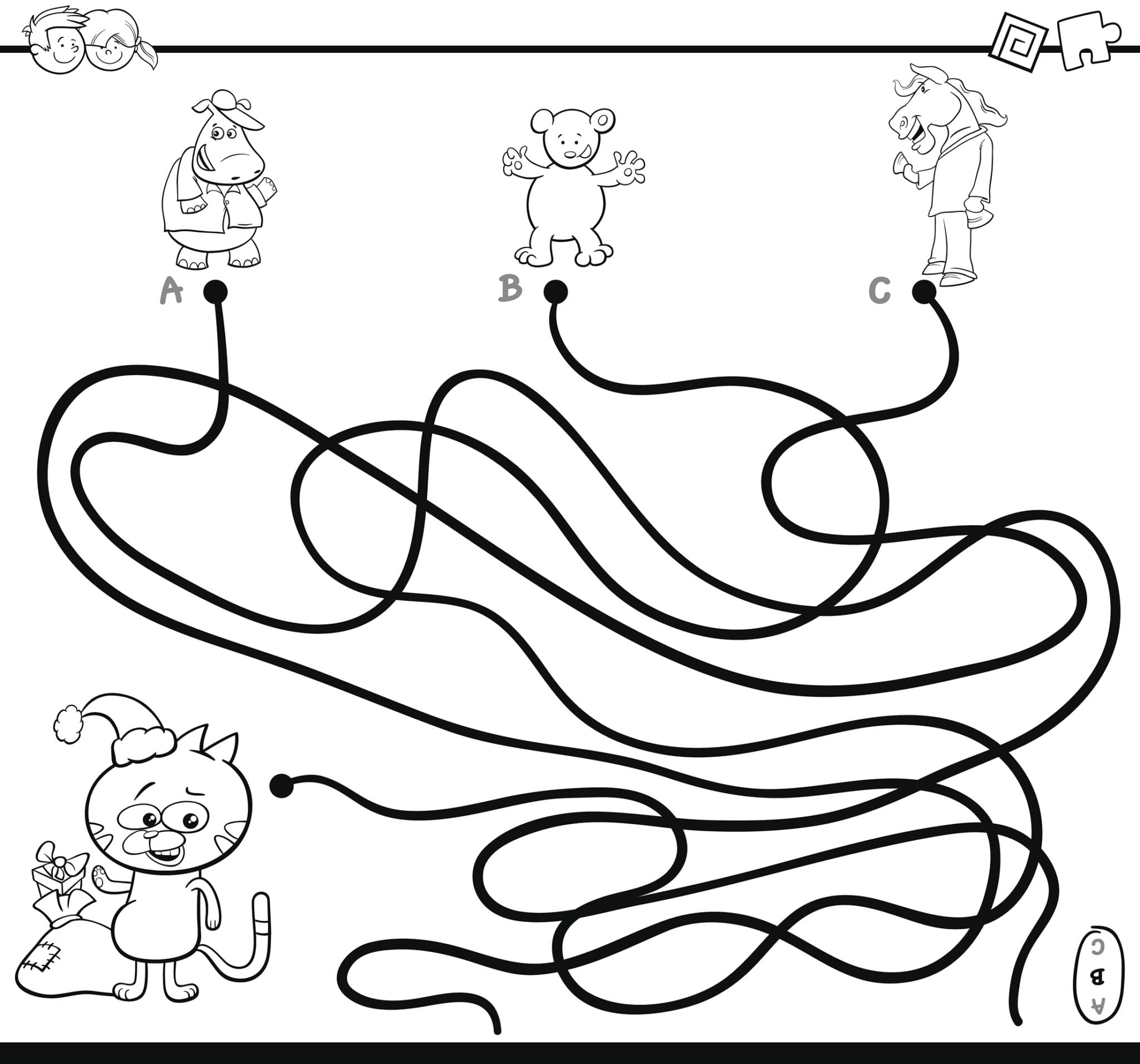 coloring page maze game